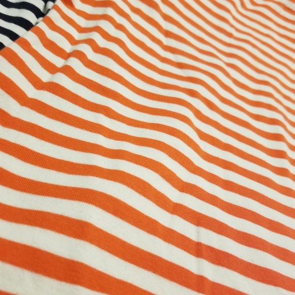 EUC Tory Burch Small Long Sleeve Top in Navy, Orange and Cream Stripes - Picture 4 of 4